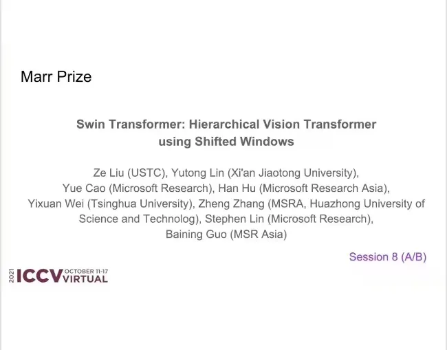 祝贺VLR研究组张拯同学的工作获得ICCV 2021 Best Paper（Marr Prize）！